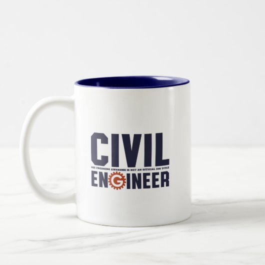 Funny Geek Engineer Humor Civil Engineering job Tweekleurige Koffiemok (Links)
