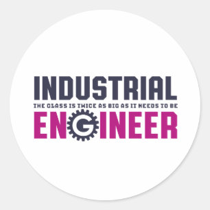 Funny Geek Engineer Industrial Engineering Major Ronde Sticker