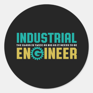 Funny Geek Engineer Industrial Engineering Student Ronde Sticker