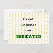 Funny geek gewijd aan niet-geobsedeerd briefkaart (Voorkant / Achterkant)