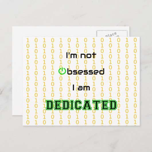 Funny geek gewijd aan niet-geobsedeerd briefkaart (Voorkant / Achterkant)