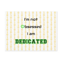 Funny geek gewijd aan niet-geobsedeerd briefkaart