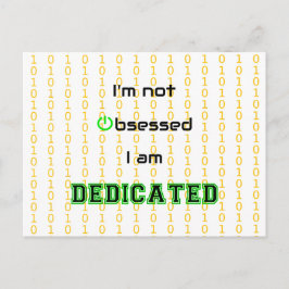 Funny geek gewijd aan niet-geobsedeerd briefkaart