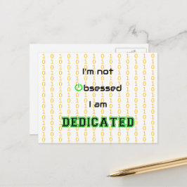 Funny geek gewijd aan niet-geobsedeerd briefkaart