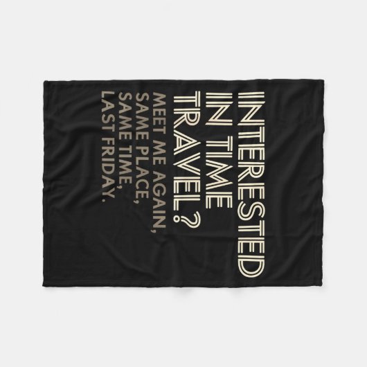 Funny Geek Gift Time Travel Paradox  Fleece Deken (Voorkant (Horizontaal))