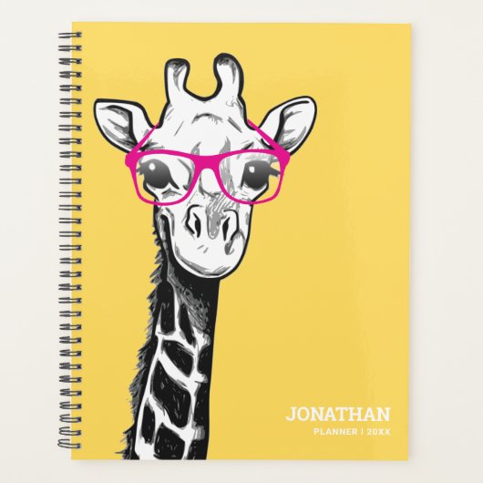 Funny Geek Giraffe Naam 2026 Planner (Voorkant)