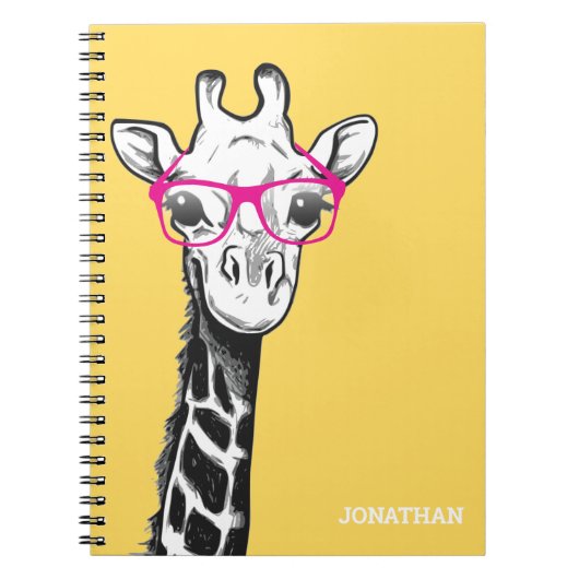 Funny Geek Giraffe Name Notitieboek (Voorkant)