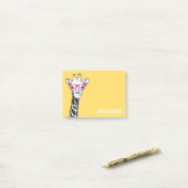 Funny Geek Giraffe Yellow Post-it® Notes (Op bureau)