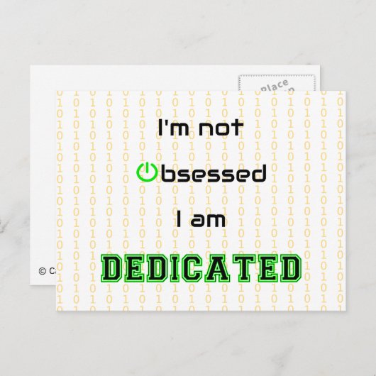 Funny geek, niet geobsedeerd briefkaart (Voorkant / Achterkant)