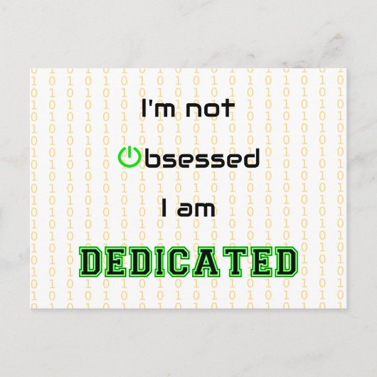 Funny geek, niet geobsedeerd briefkaart (Voorkant)