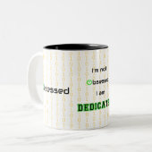 Funny geek, niet geobsedeerd tweekleurige koffiemok (Voorkant links)