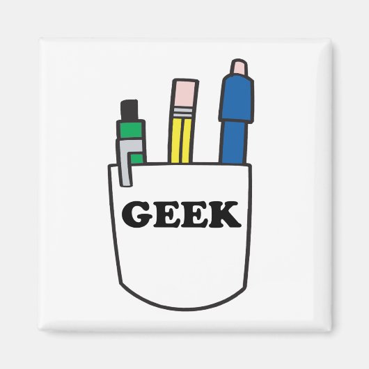 Funny GEEK Pocket Protector Magneet (Voorkant)