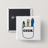 Funny GEEK Pocket Protector Vierkante Button 5,1 Cm (Voorkant /achterkant)