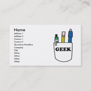 Funny GEEK Pocket Protector Visitekaartjes