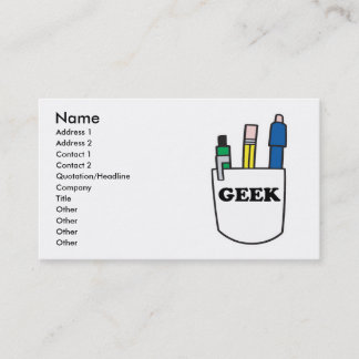 Funny GEEK Pocket Protector Visitekaartjes