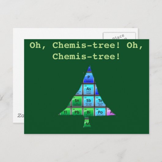 Funny Geek Pun: Chemis-tree. Briefkaart (Voorkant / Achterkant)