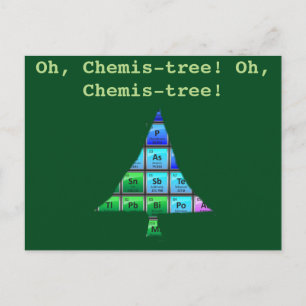 Funny Geek Pun: Chemis-tree. Briefkaart