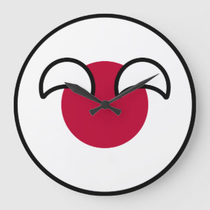 Funny Geeky Japan Countryball Flag Grote Klok