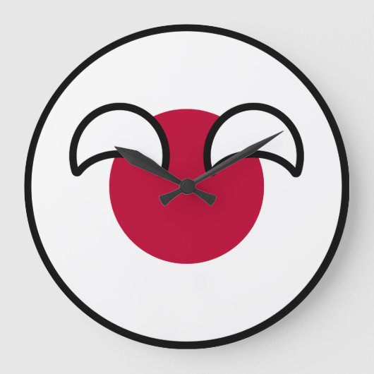 Funny Geeky Japan Countryball Flag Grote Klok (Voorkant)