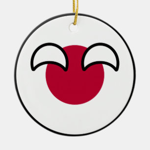 Funny Geeky Japan Countryball Flag Keramisch Ornament