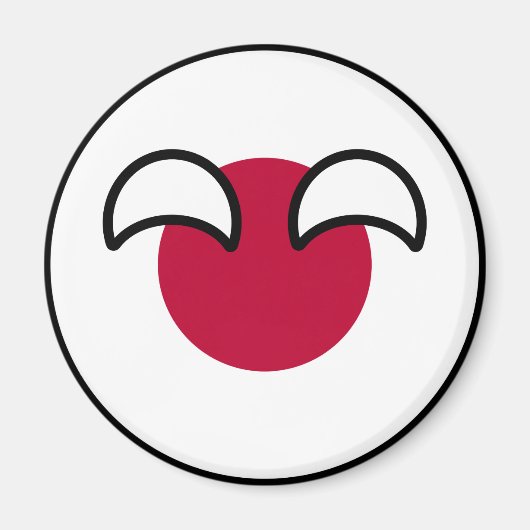 Funny Geeky Japan Countryball Flag Magneet (Voorkant)