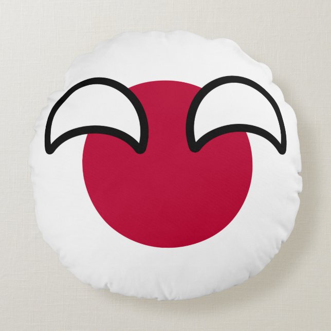 Funny Geeky Japan Countryball Flag Rond Kussen (Voorkant)