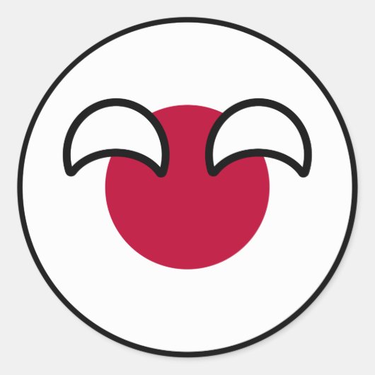 Funny Geeky Japan Countryball Flag Ronde Sticker (Voorkant)