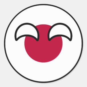 Funny Geeky Japan Countryball Flag Ronde Sticker