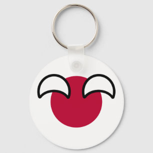 Funny Geeky Japan Countryball Flag Sleutelhanger