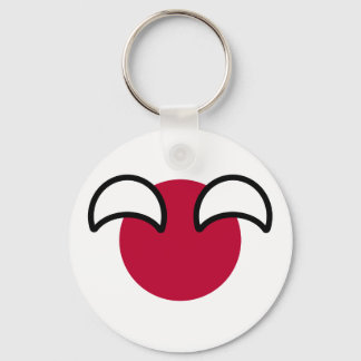 Funny Geeky Japan Countryball Flag Sleutelhanger