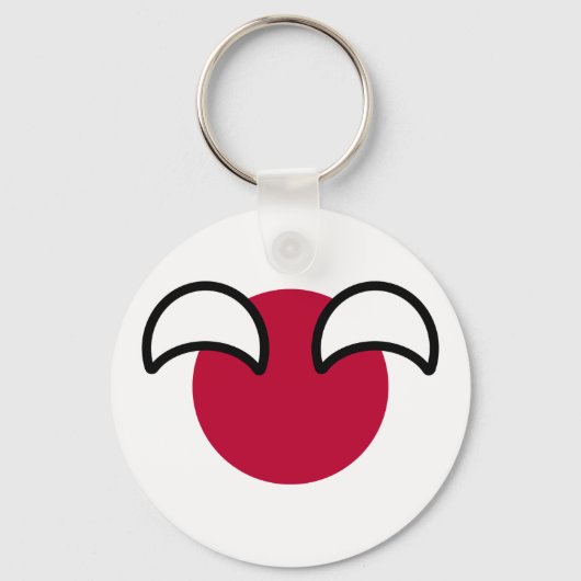 Funny Geeky Japan Countryball Flag Sleutelhanger (Voorkant)
