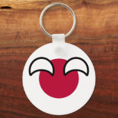 Funny Geeky Japan Countryball Flag Sleutelhanger (Voorkant)