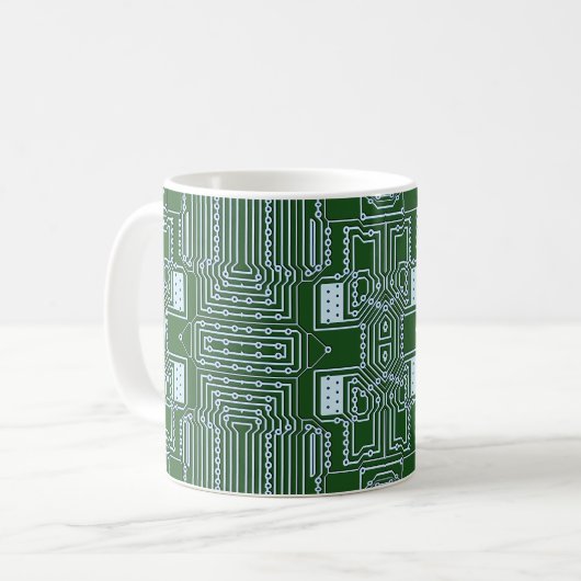 Funny Geeky Nerd Computer Circuit Board Patroon Koffiemok (Voorkant links)