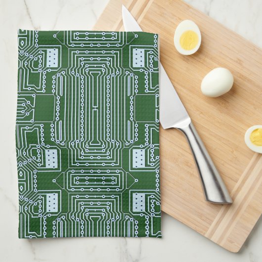 Funny Geeky Nerd Computer Circuit Board Patroon Theedoek (Quarter Fold)