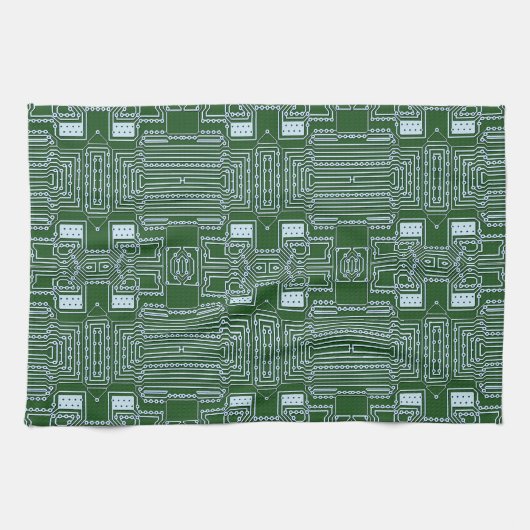 Funny Geeky Nerd Computer Circuit Board Patroon Theedoek (Horizontaal)