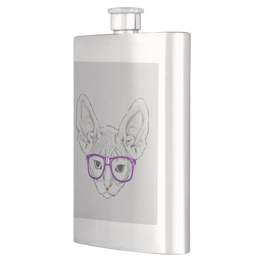 Funny Geeky Nerdy Sphynx met gepantserde bril Flacon (Links)