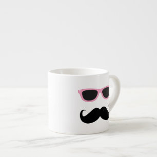 Funny Geeky Pink Sunbril met snor Espresso Kop