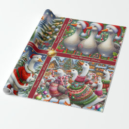 Funny Geese Christmas Wrapping Paper Cadeaupapier