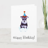 Funny geïllustreerd schnauzer puppy party pet kaart (Voorkant)