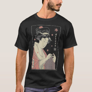 Funny GEISHA KNITTING Samurai Japans minnaar Clas T-shirt