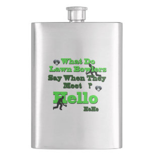 Funny Gekke Lawn Bowls Greeting, Hip Flask Flacon