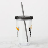 Funny gele paardenvogel cartoon acryl drinkbeker (Links)