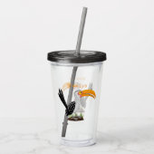 Funny gele paardenvogel cartoon acryl drinkbeker (Achterkant)