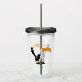 Funny gele paardenvogel cartoon acryl drinkbeker (Voorkant)