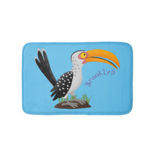 Funny gele paardenvogel cartoon badmat