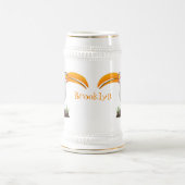 Funny gele paardenvogel cartoon bierpul (Center)