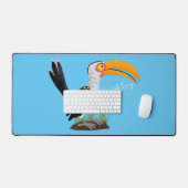Funny gele paardenvogel cartoon bureaumat (Keyboard & Muis)