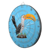Funny gele paardenvogel cartoon dartbord (Voorkant Rechts)