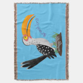 Funny gele paardenvogel cartoon deken (Voorkant Verticaal)