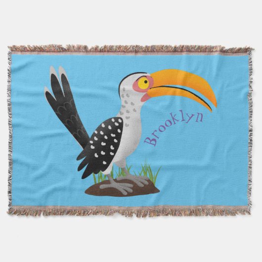 Funny gele paardenvogel cartoon deken (Voorkant)